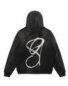 Acid Washed Hoodie Black <3