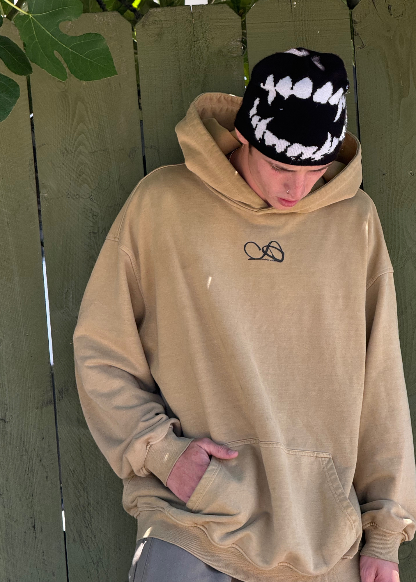 Acid Washed Hoodie Sand<3