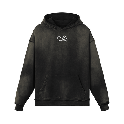 Acid Washed Hoodie Black <3