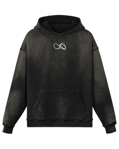 Acid Washed Hoodie Black <3